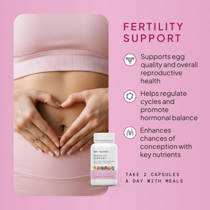 SELF NUTRITION Fertility Support for Women | Conception for Her, Coenzyme Q10, Ashwagandha, Myo-Inositol & More| Support Cycle Regularity & Ovulation| Vegan, Non-GMO, USA Made-60 Capsules - dailyvitalstore