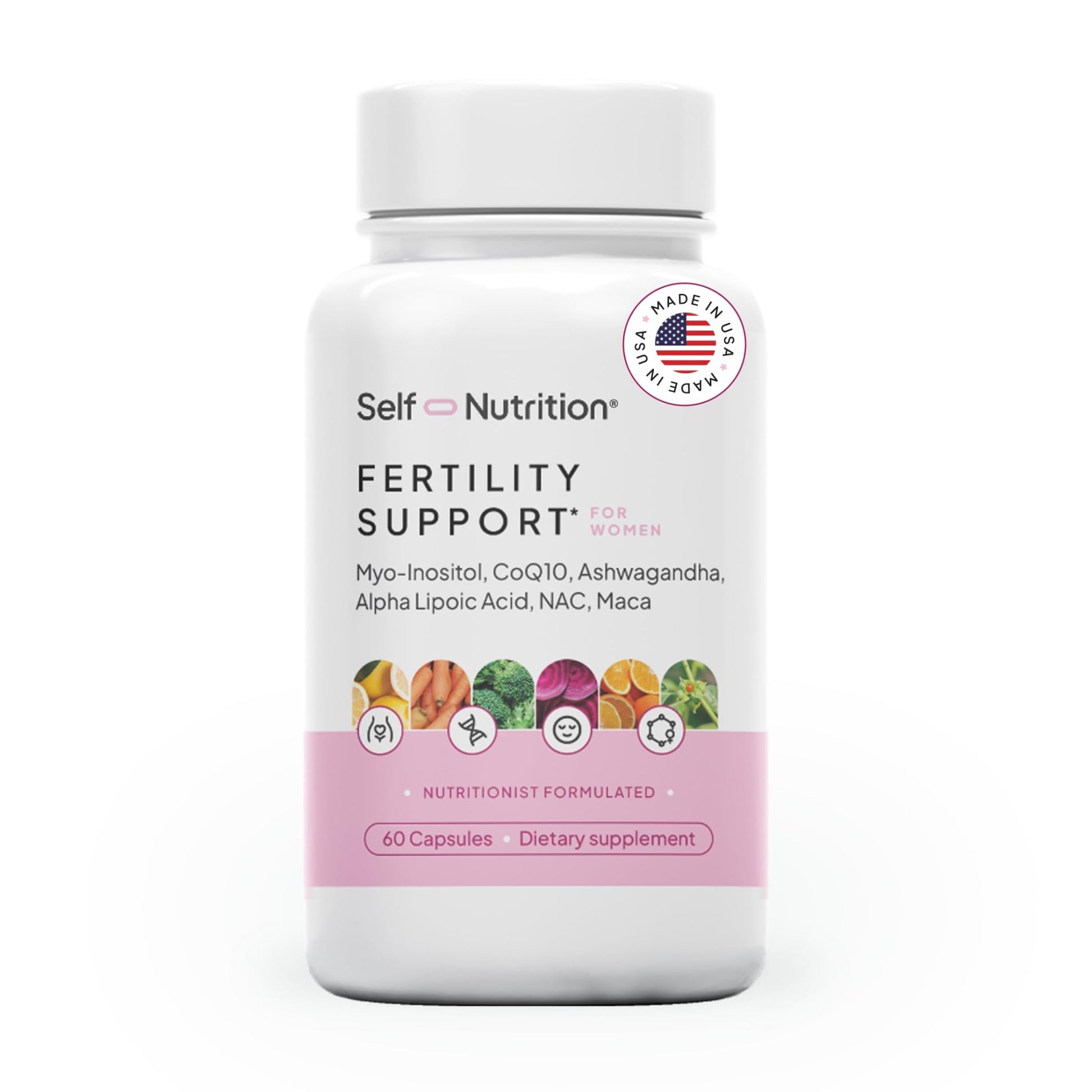SELF NUTRITION Fertility Support for Women | Conception for Her, Coenzyme Q10, Ashwagandha, Myo-Inositol & More| Support Cycle Regularity & Ovulation| Vegan, Non-GMO, USA Made-60 Capsules - dailyvitalstore