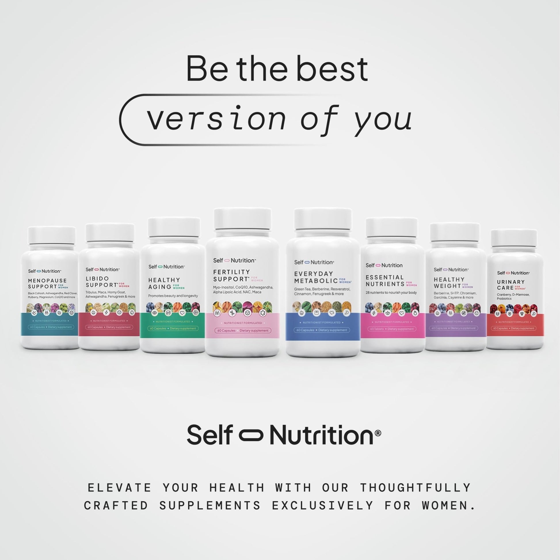 SELF NUTRITION Vegan Multivitamins for Women - Once Daily - 28 Nutrients - Boost Energy, Sleep, Hair, Skin, Nails & Reduce Cravings - Keto, Vegan, Gluten Free, Made in USA, 2-Months Supply - dailyvitalstore