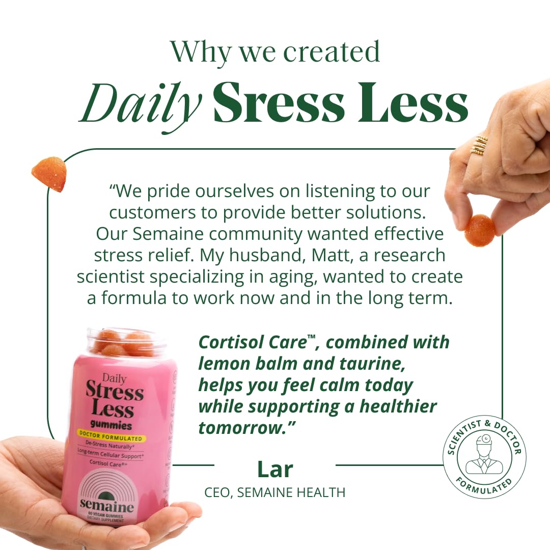 Semaine Stress Less Gummy with Cortisol Care™ 60 Count – Daily Support for Stress, Mood & Sleep - dailyvitalstore