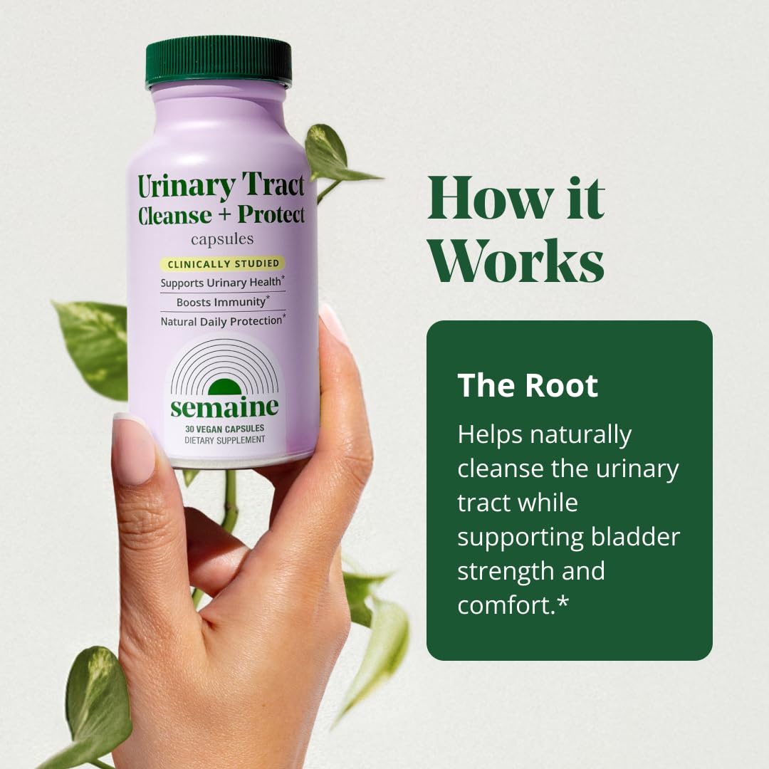 Semaine Urinary Tract Cleanse & Protect – 30 ct, Bladder Support Supplement for Women, Flushes Urinary Tract. Combines Cranberry Proanthocyanidins with Hibiscus. - dailyvitalstore