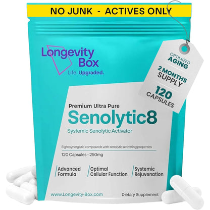 Senolytic Anti-Aging Supplement | Fisetin, Quercetin,NAC, Gamma Tocotrienols | 8-in-1 Cellular Regeneration & Longevity Formula | Boost Energy, Mental Clarity & Healthspan | 120 Vegan Capsules - dailyvitalstore