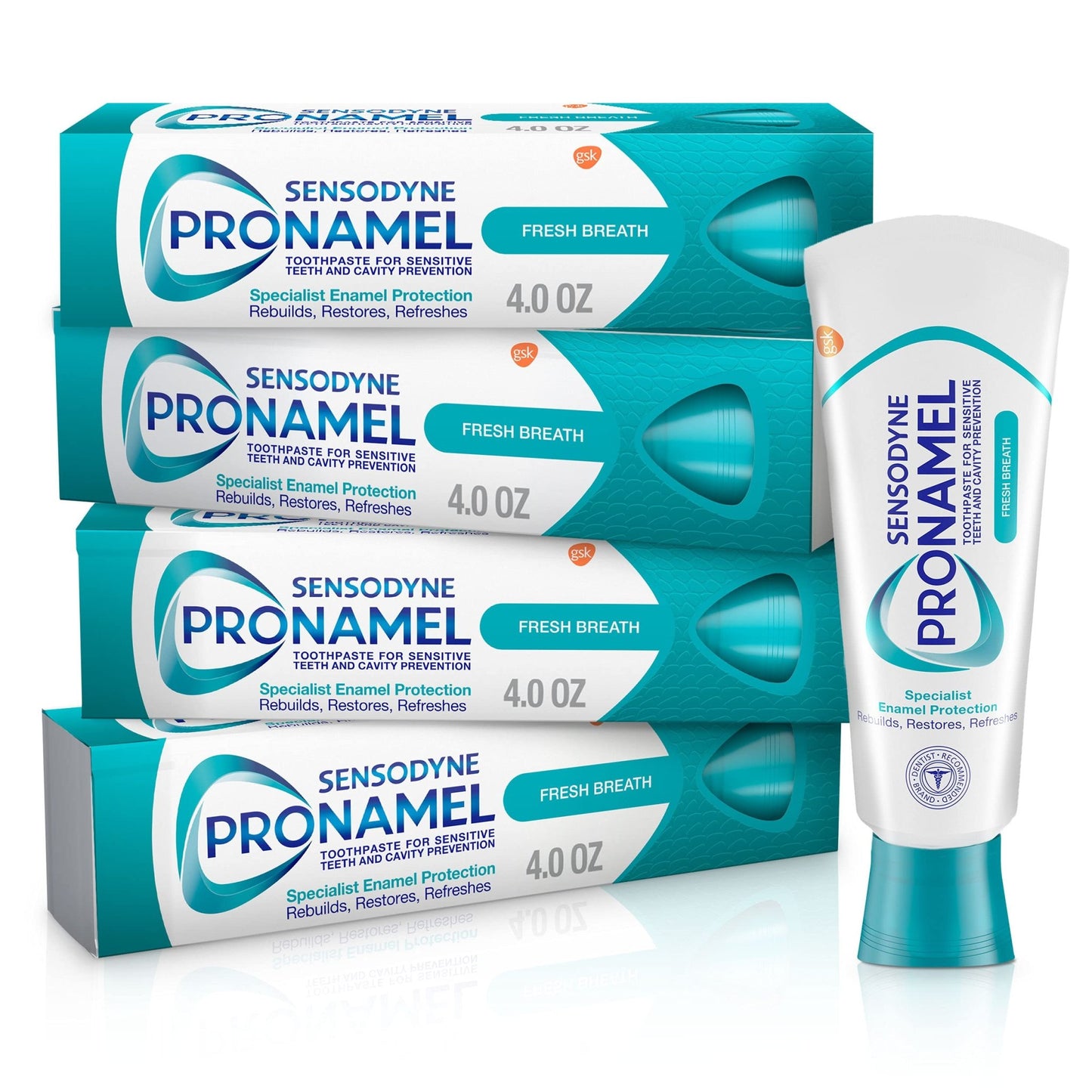 Sensodyne Pronamel Fresh Breath Enamel Toothpaste for Sensitive Teeth and Cavity Protection, Fresh Wave - 4 oz (4 Pack) - dailyvitalstore