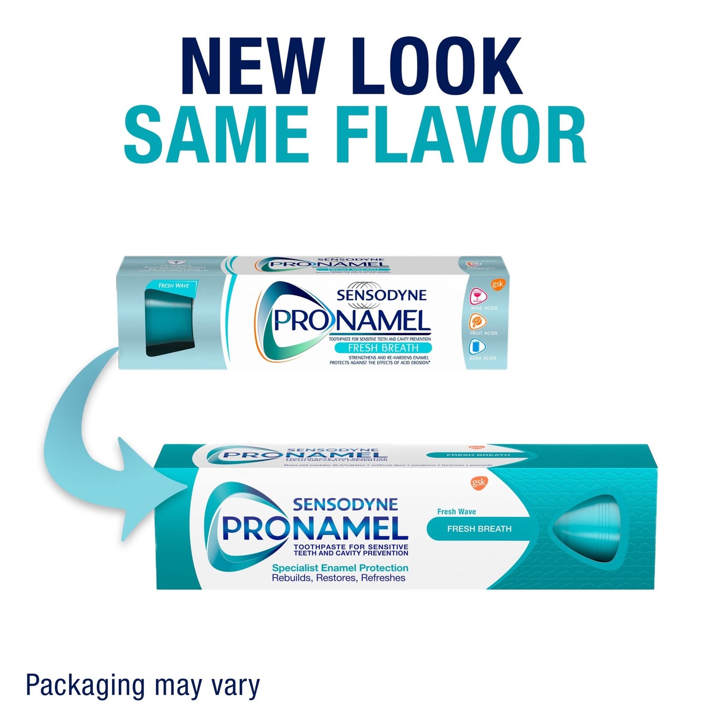 Sensodyne Pronamel Fresh Breath Enamel Toothpaste for Sensitive Teeth and Cavity Protection, Fresh Wave - 4 oz (4 Pack) - dailyvitalstore
