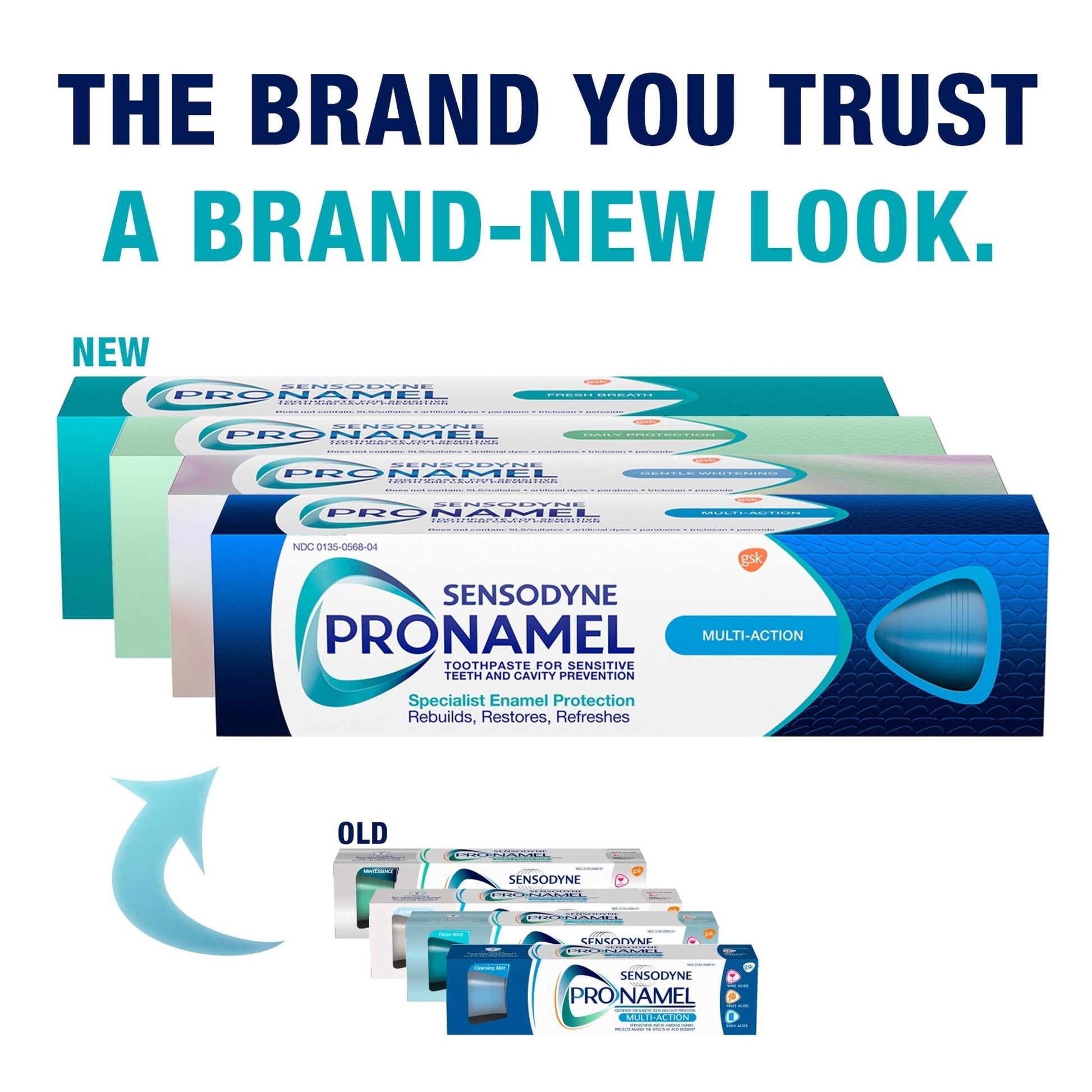 Sensodyne Pronamel Fresh Breath Enamel Toothpaste for Sensitive Teeth and Cavity Protection, Fresh Wave - 4 oz (4 Pack) - dailyvitalstore