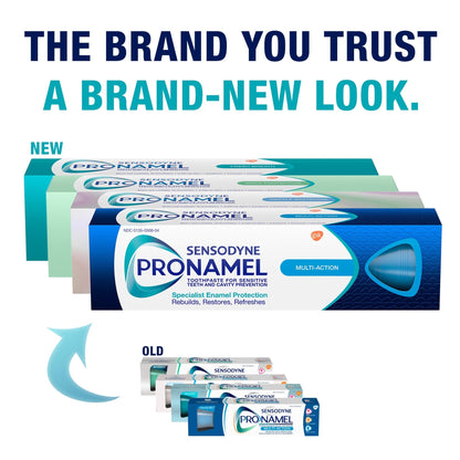Sensodyne Pronamel Fresh Breath Enamel Toothpaste for Sensitive Teeth and Cavity Protection, Fresh Wave - 4 oz (4 Pack) - dailyvitalstore