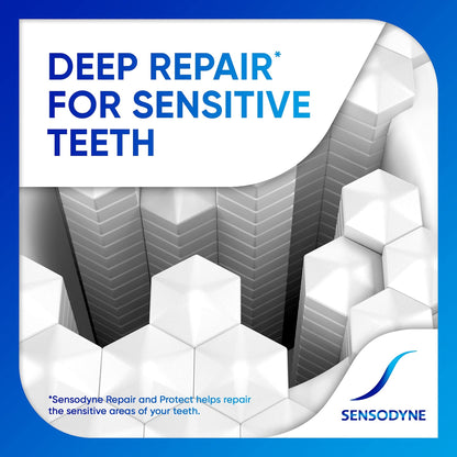 Sensodyne Repair and Protect Whitening Toothpaste, Toothpaste for Sensitive Teeth and Cavity Prevention, 3.4 oz (Pack of 2) - dailyvitalstore