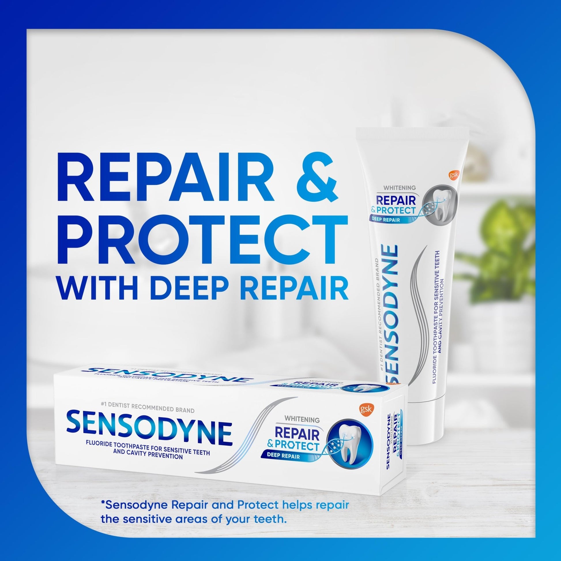 Sensodyne Repair and Protect Whitening Toothpaste, Toothpaste for Sensitive Teeth and Cavity Prevention, 3.4 oz (Pack of 2) - dailyvitalstore