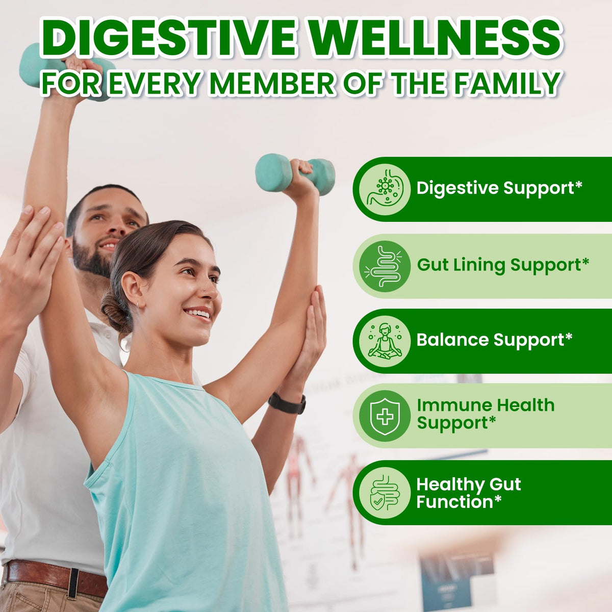 SEPT YAN Gut Health Supplement with Prebiotics, Postbiotics & Probiotics for Digestive Health for Women & Men, 80 Billion CFU Probiotics for Gut and Digestion - dailyvitalstore