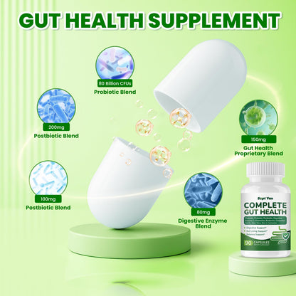 SEPT YAN Gut Health Supplement with Prebiotics, Postbiotics & Probiotics for Digestive Health for Women & Men, 80 Billion CFU Probiotics for Gut and Digestion - dailyvitalstore