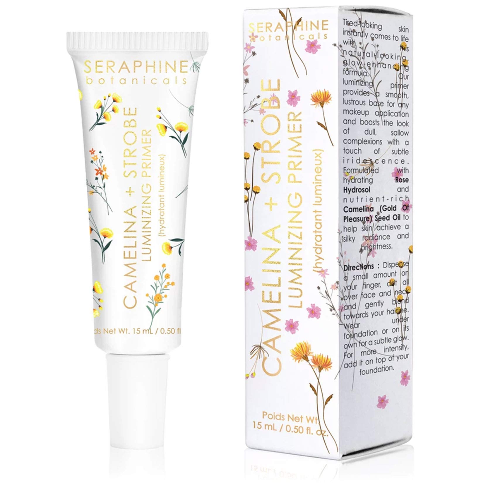 Seraphine Botanicals Camelina + Strobe - Luminizing Primer Glow-Enhancing Formula 15 ml/ 0.50 oz - dailyvitalstore