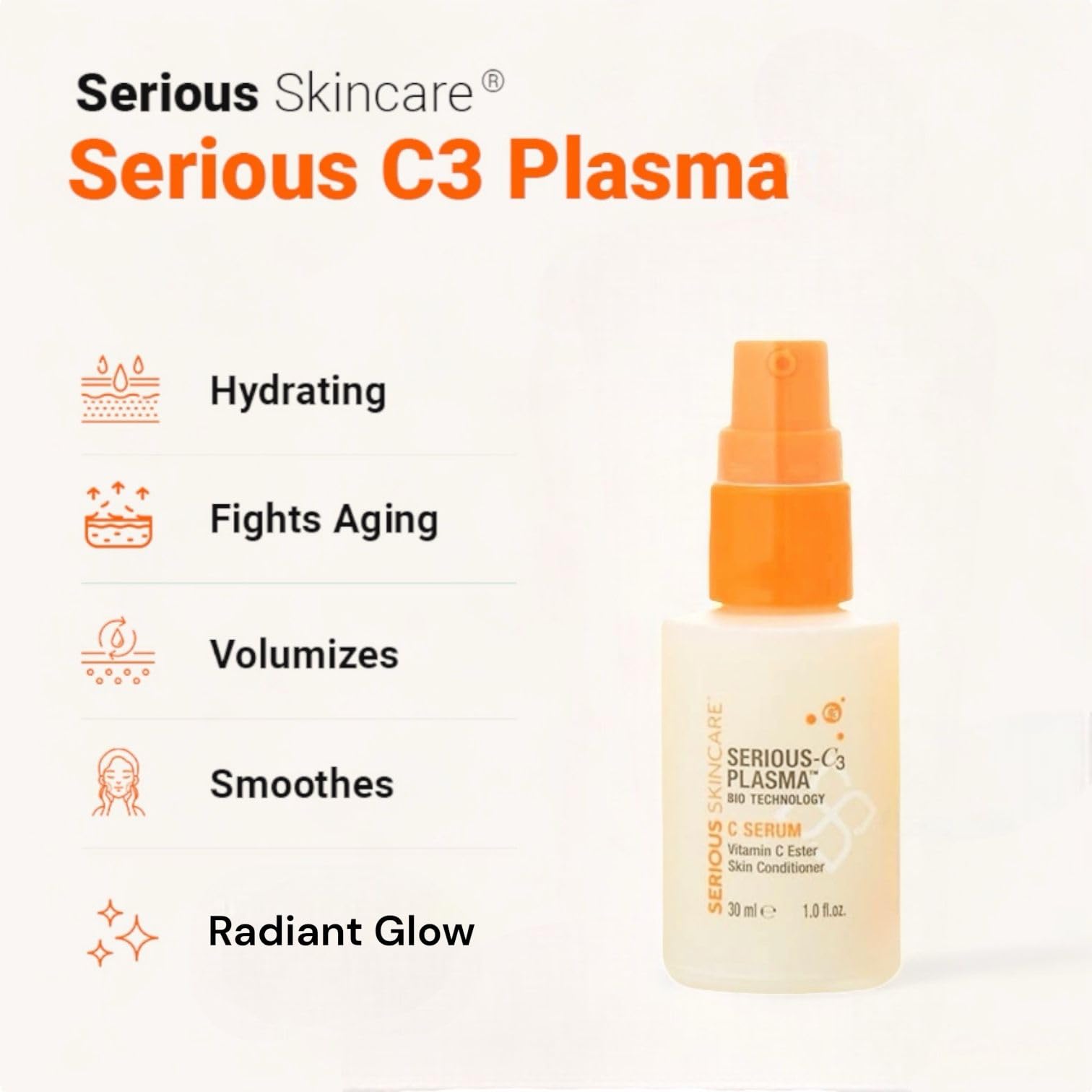 Serious Skincare Vitamin C Serum for Face, Anti-Aging Face Serum with Collagen, Vitamin E, Hydrating Skin Care for Brightening, Improve Appearance of Dark Spots - dailyvitalstore