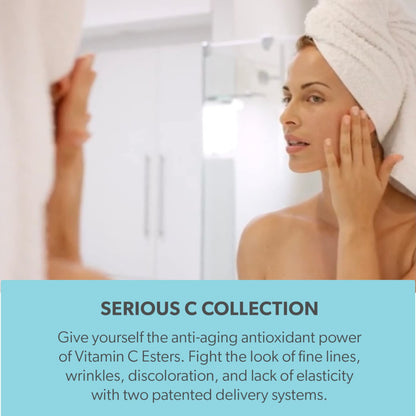 Serious Skincare Vitamin C Serum for Face, Anti-Aging Face Serum with Collagen, Vitamin E, Hydrating Skin Care for Brightening, Improve Appearance of Dark Spots - dailyvitalstore
