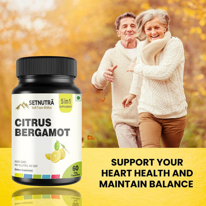 SETNUTRA Well From Within 5 in 1 Citrus Bergamot Supplement with Black Chokeberry Olive Leaf Niacin & Black Pepper | Heart Health Support Antioxidant Boost | Non GMO Gluten Free Capsules (60 Count) - dailyvitalstore