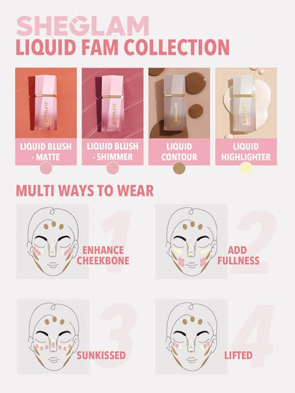 SHEGLAM Color Bloom Liquid Blush Makeup for Cheeks Matte Finish - Love Cake - dailyvitalstore