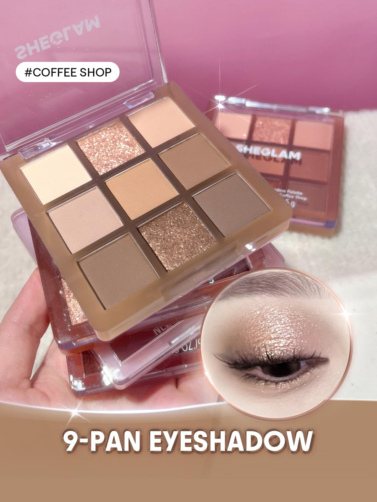 SHEGLAM Eyeshadow Palette 9-Color Ultra-pigmented Shimmer & Matte Shades, Vegan & Cruelty-free-Coffee Shop - dailyvitalstore