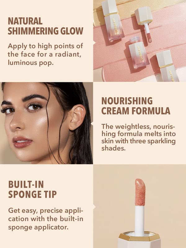SHEGLAM Glow Bloom Liquid Waterproof Highlighter Long Lasting Cream Highlighter with Shimmer Dewy Finish - Vanilla Frost - dailyvitalstore