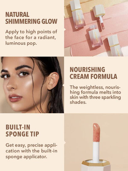 SHEGLAM Glow Bloom Liquid Waterproof Highlighter Long Lasting Cream Highlighter with Shimmer Dewy Finish - Vanilla Frost - dailyvitalstore