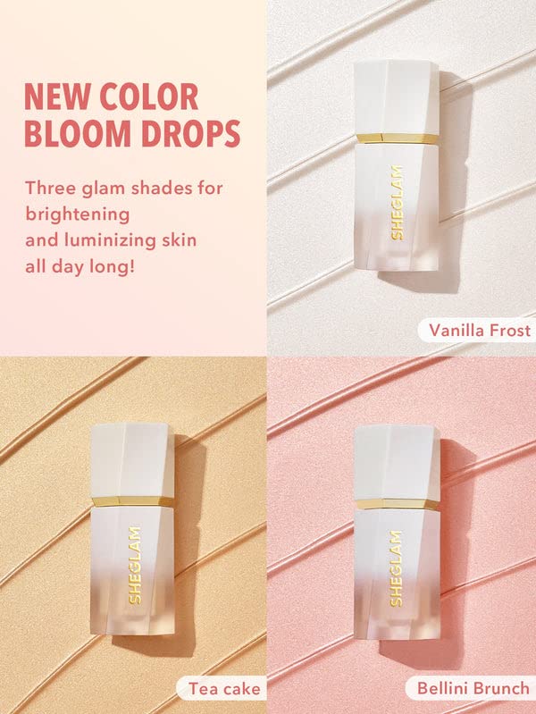 SHEGLAM Glow Bloom Liquid Waterproof Highlighter Long Lasting Cream Highlighter with Shimmer Dewy Finish - Vanilla Frost - dailyvitalstore