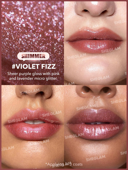 SHEGLAM Pout-Perfect Moisturizing Solid Lip Gloss Shimmer Lip Plumper - Violet Fizz - dailyvitalstore