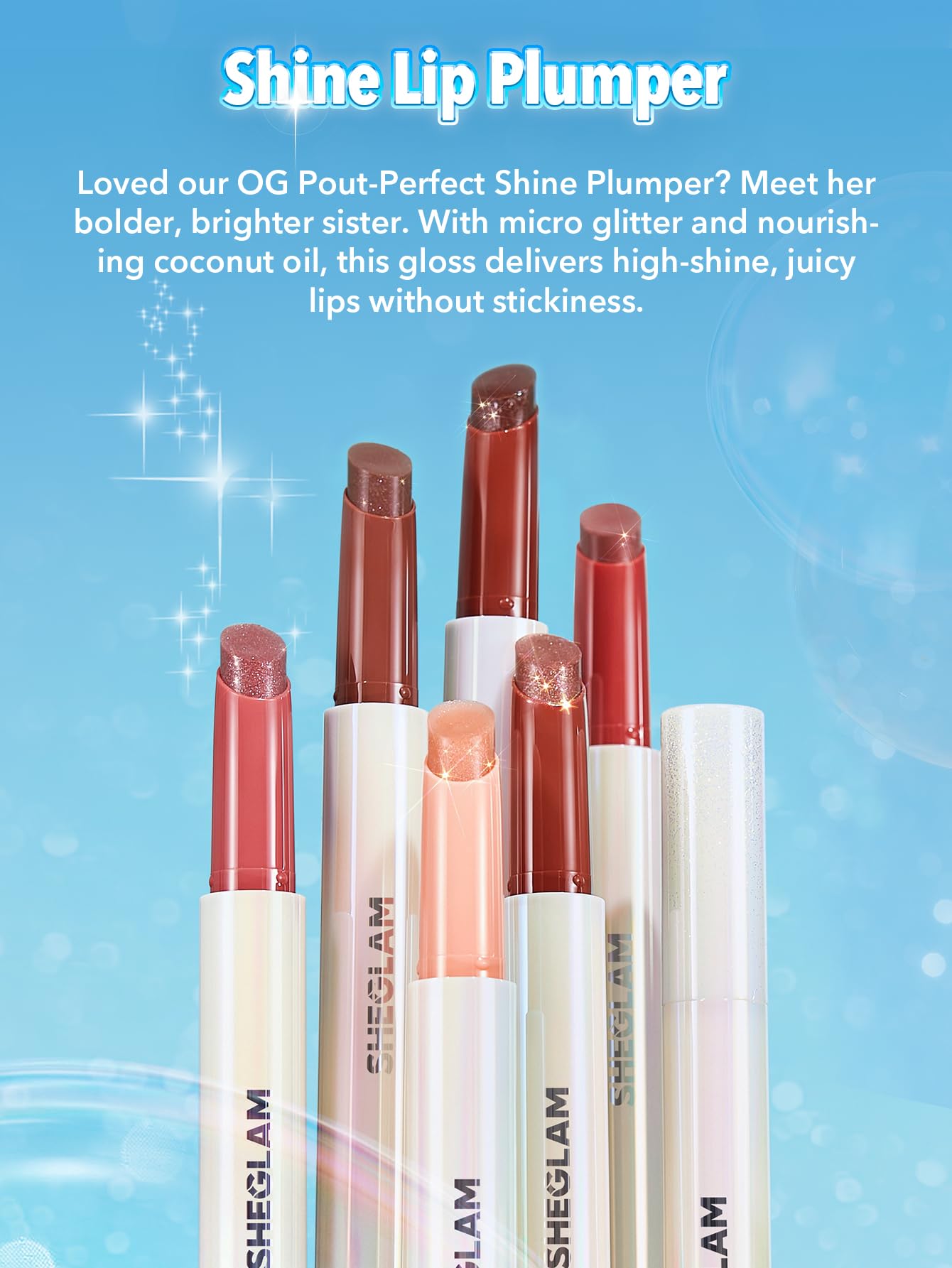 SHEGLAM Pout-Perfect Moisturizing Solid Lip Gloss Shimmer Lip Plumper - Violet Fizz - dailyvitalstore