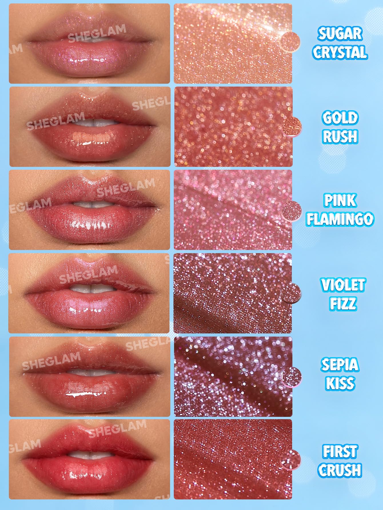 SHEGLAM Pout-Perfect Moisturizing Solid Lip Gloss Shimmer Lip Plumper - Violet Fizz - dailyvitalstore