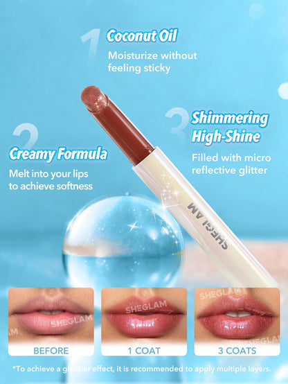 SHEGLAM Pout-Perfect Moisturizing Solid Lip Gloss Shimmer Lip Plumper - Violet Fizz - dailyvitalstore