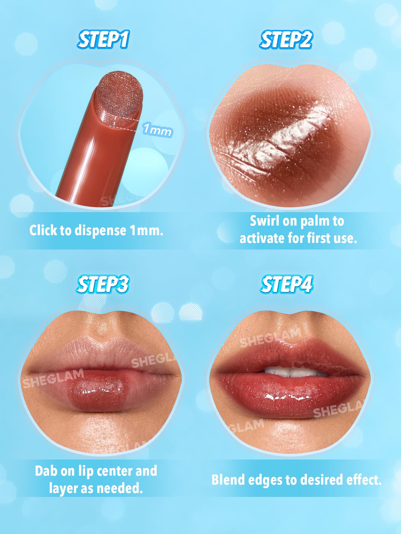SHEGLAM Pout-Perfect Moisturizing Solid Lip Gloss Shimmer Lip Plumper - Violet Fizz - dailyvitalstore