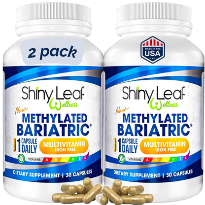 Shiny Leaf Methylated Bariatric Multivitamin Without Iron – Vitamins for Gastric Bypass & Sleeve, 1 Daily Capsule W Methylated Folate - dailyvitalstore
