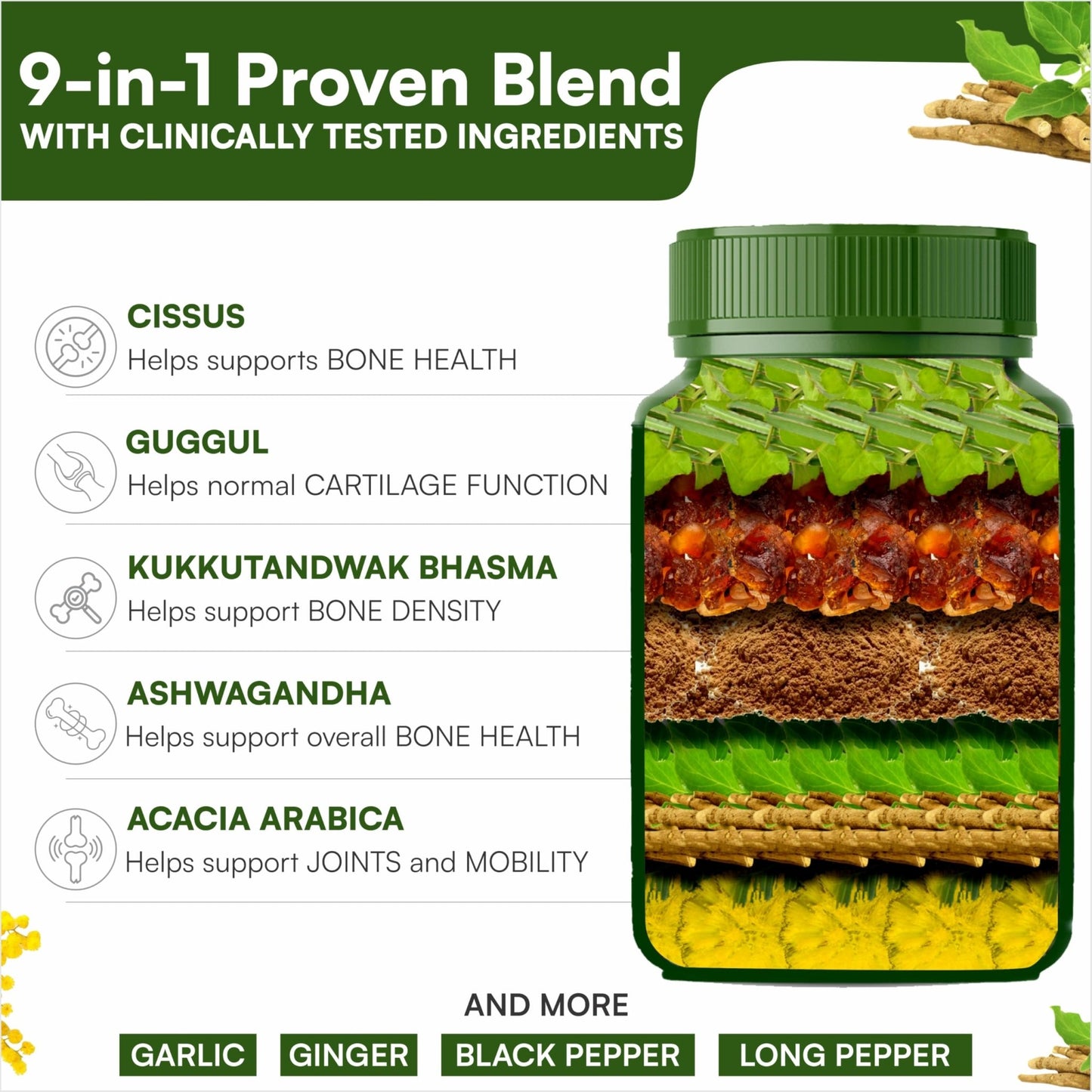 SHREE DHANWANTRI HERBALS SDH Bonartho | Bone & Joint Support Supplement | Move with Comfort & Ease | 60 Caps (1 Mon Supply) - dailyvitalstore