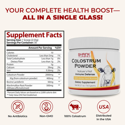 Shrink Colostrum Powder 2.7 oz – Natural Bovine Colostrum Supplement for Overall Health - dailyvitalstore