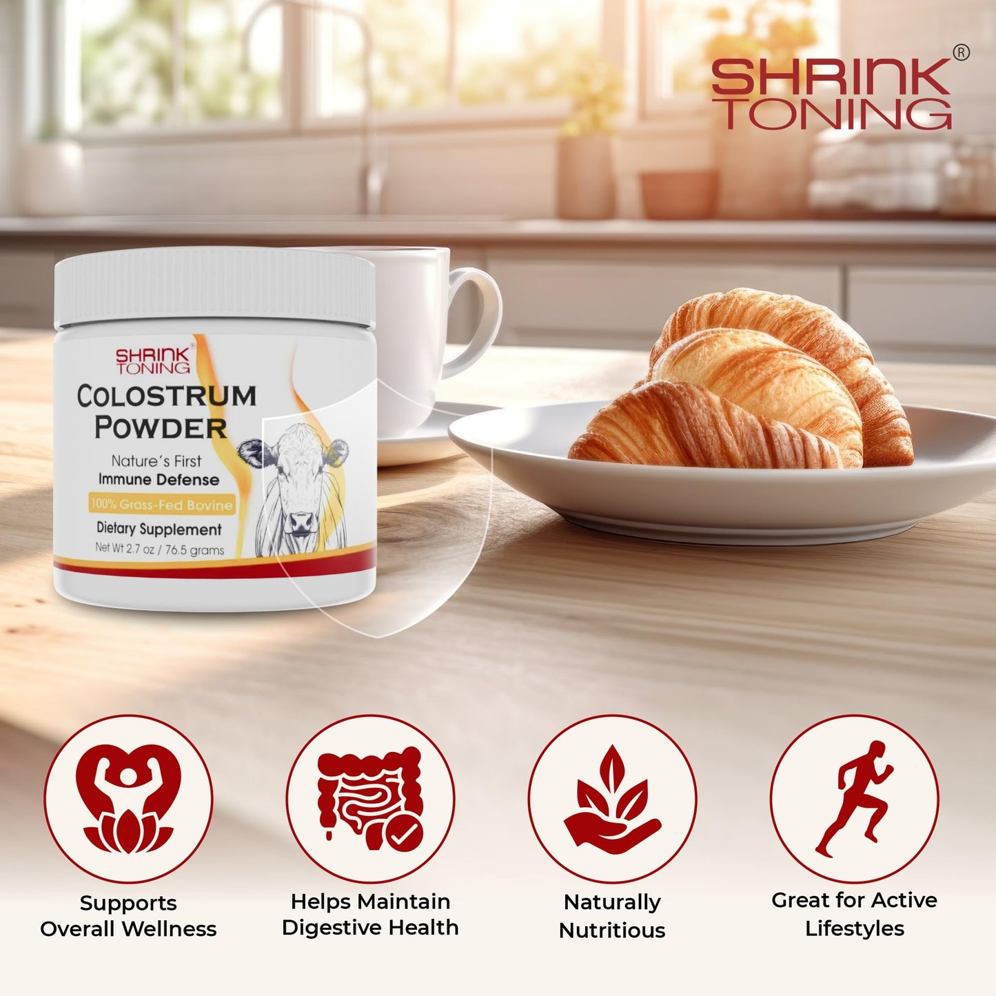 Shrink Colostrum Powder 2.7 oz – Natural Bovine Colostrum Supplement for Overall Health - dailyvitalstore