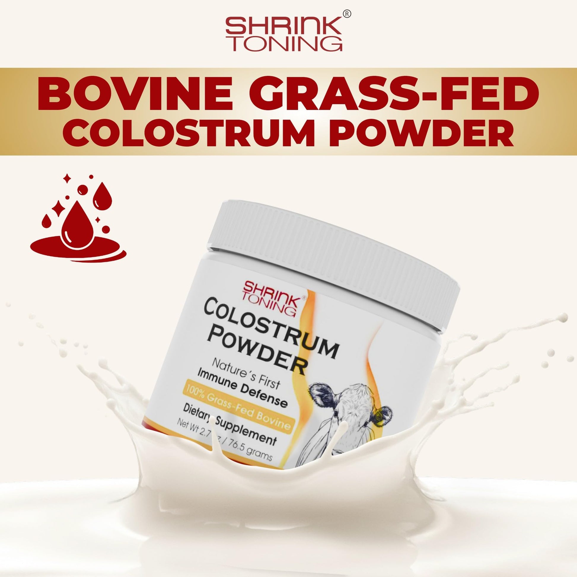 Shrink Colostrum Powder 2.7 oz – Natural Bovine Colostrum Supplement for Overall Health - dailyvitalstore