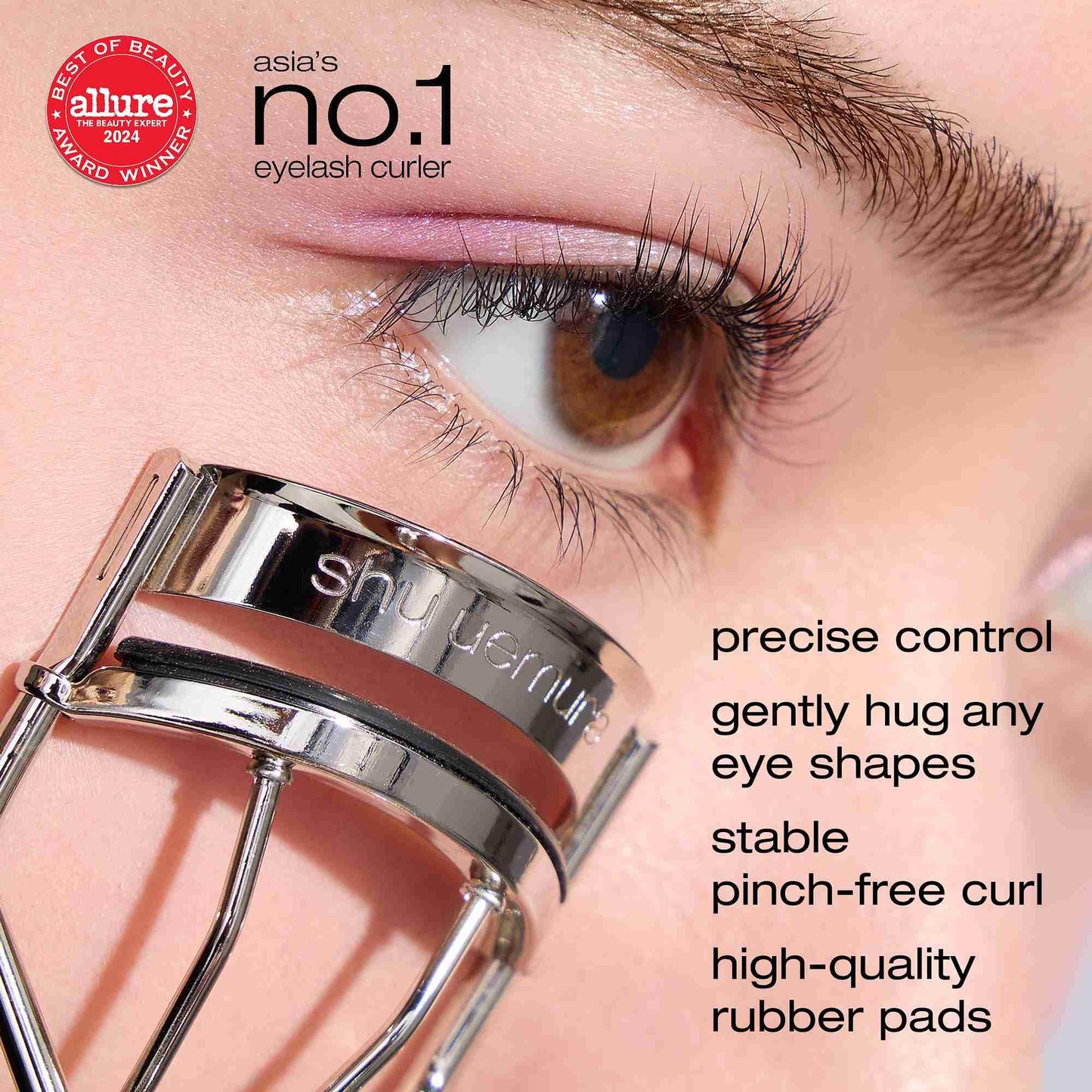 Shu Uemura Iconic Eyelash Curler, Achieve Precise Control and Long-Lasting Curl - Includes Silicone Replacement Pad. Professional Makeup Artist Tool for All Eye Shapes - dailyvitalstore