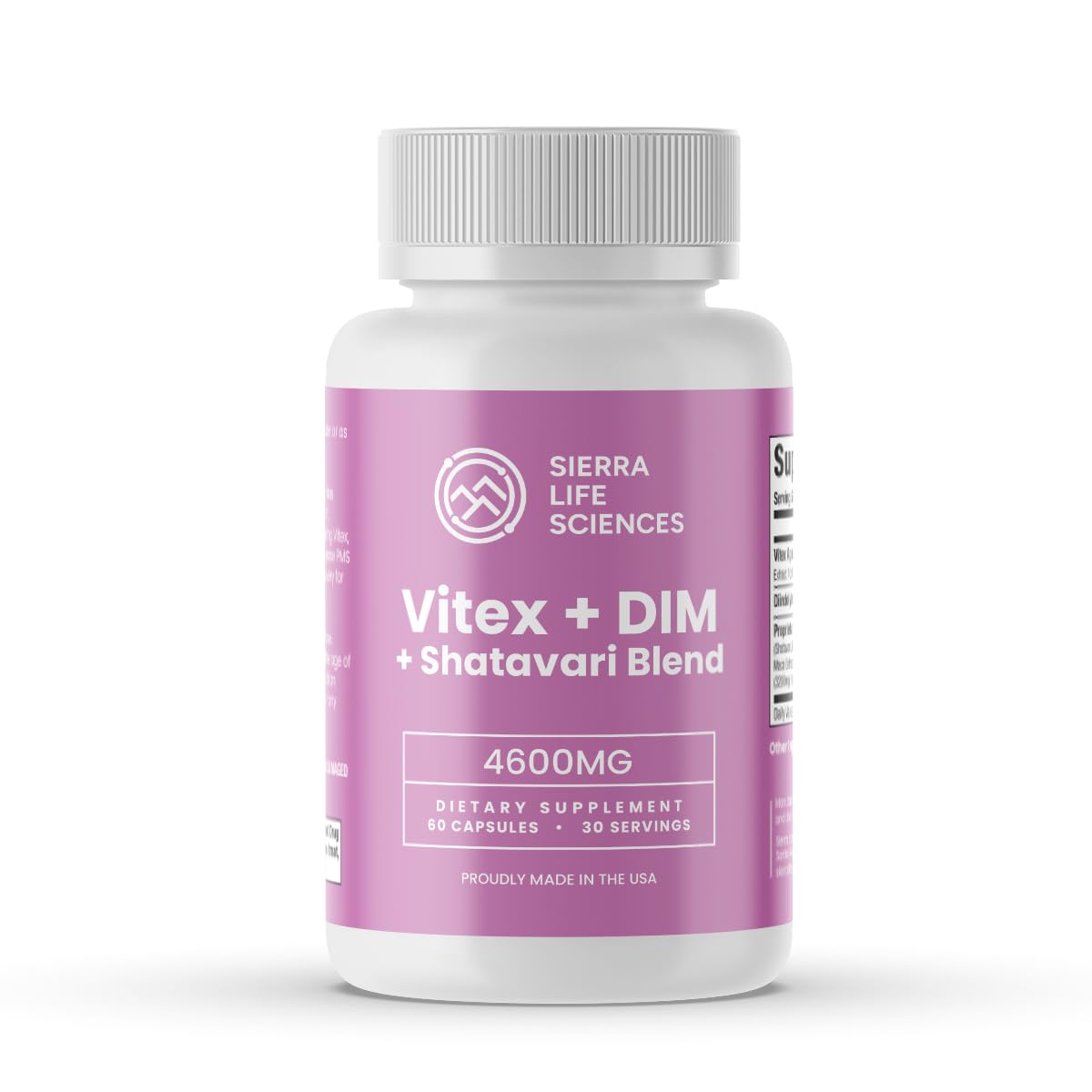 SIERRA LIFE SCIENCES Hormonal Balance Blend for Women – Vitex, DIM, Shatavari + Adaptogenic Support – Menstrual & Menopause Relief – Vegan, Clean-Label Formula – 4600mg – 60 Capsules - dailyvitalstore