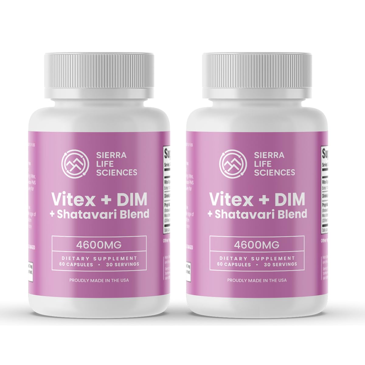 SIERRA LIFE SCIENCES Hormonal Balance Blend for Women – Vitex, DIM, Shatavari + Adaptogenic Support – Menstrual & Menopause Relief – Vegan, Clean-Label Formula – 4600mg – (Pack of 2) - dailyvitalstore