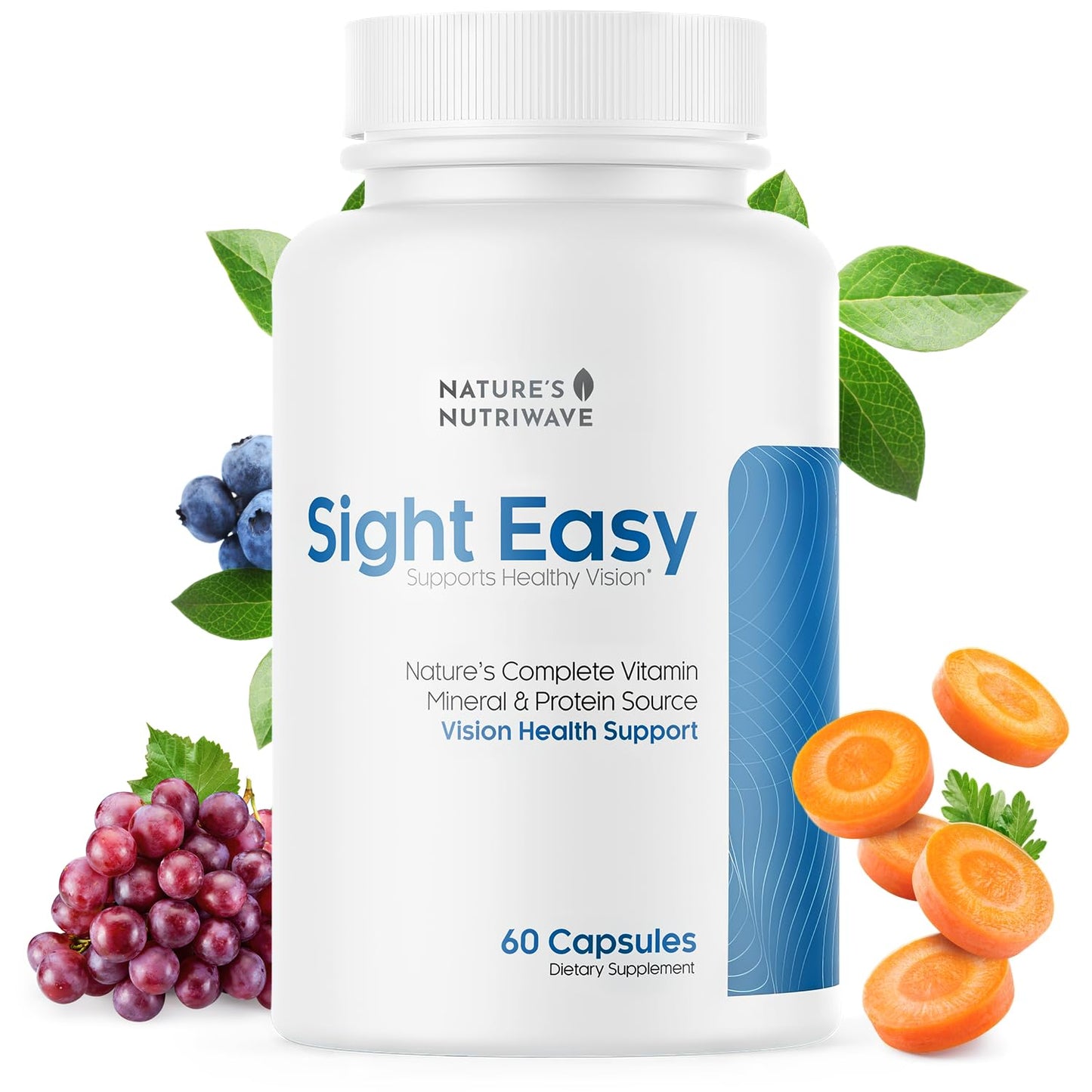 SIGHT EASY - Eye Vitamins & Mineral Supplements with Lutein & Zeaxanthin, Vitamin C, Vitamin E, Zinc and Bilberry for Healthy Vision and Eye Function Support - 60 Capsules, 1 Month Supply - dailyvitalstore