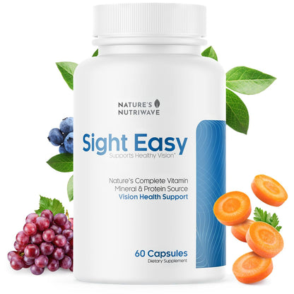 SIGHT EASY - Eye Vitamins & Mineral Supplements with Lutein & Zeaxanthin, Vitamin C, Vitamin E, Zinc and Bilberry for Healthy Vision and Eye Function Support - 60 Capsules, 1 Month Supply - dailyvitalstore