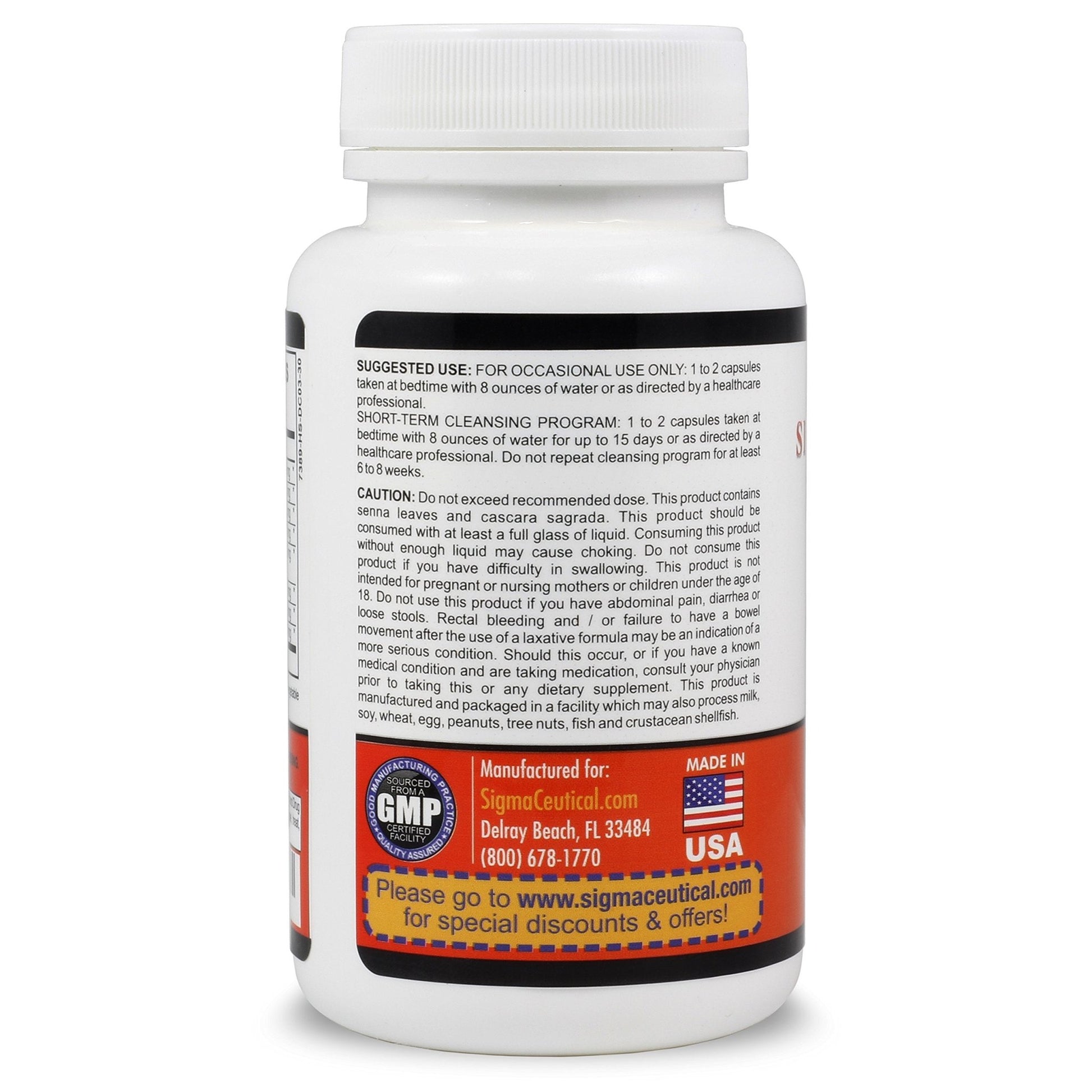 Sigmaceutical 1 Day Colon Cleanse - Detox Cleanse - Bowel Cleanse & Laxative - Bowel Detox - Colon Cleanser & Detox - 30 Capsules - dailyvitalstore