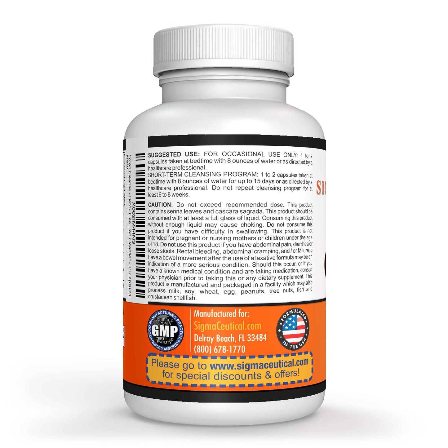 Sigmaceutical 1 Day Colon Cleanse - Detox Cleanse - Bowel Cleanse & Laxative - Bowel Detox - Colon Cleanser & Detox - 30 Capsules - dailyvitalstore
