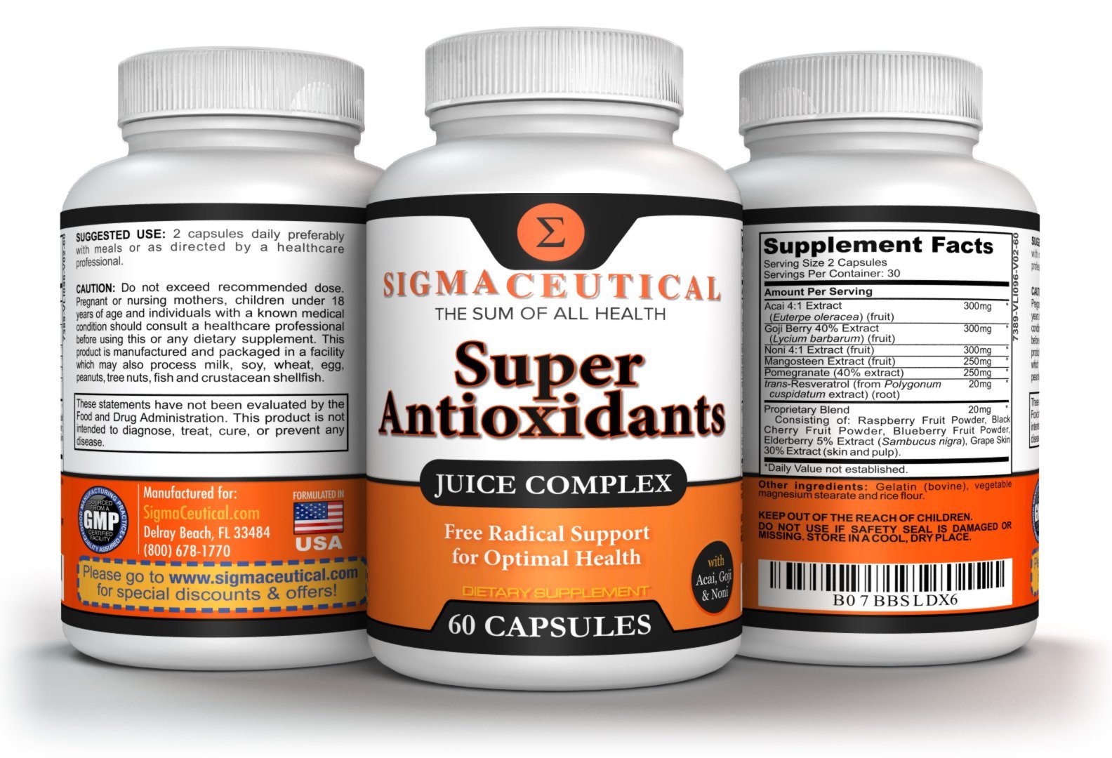 Sigmaceutical Super Antioxidant Capsules – 6 Superfruit Blend with Goji Berry, Acai, Resveratrol for Immune Support - dailyvitalstore