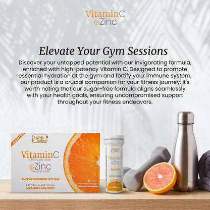 SIGNIFY NATURE Vitamin C 1000mg Effervescent Tablets - Potent Immune Support VIT C with Zinc Supplement - Sugar-Free & Vegan Formula | Dissolvable Vitamin C Tablets - Water Soluble Fizzy Elixir - 80CT - dailyvitalstore