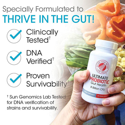 Silver Fern Brand Family Probiotics - Ultimate Adult Probiotic (1 Bottle = 60 Capsules) Plus Ultimate Children's Probiotic for Kids (1 Bottle = 30 Chewables) - Gut Health & Microbiome Support - dailyvitalstore