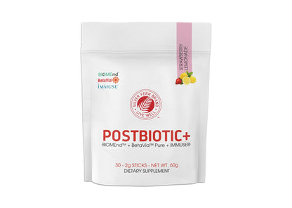 Silver Fern Brand Postbiotic+ Strawberry Lemonade Powder – Postbiotic Supplement with BIOMend™, BetaVia™, and Immuse® – Supports The Digestive System - dailyvitalstore