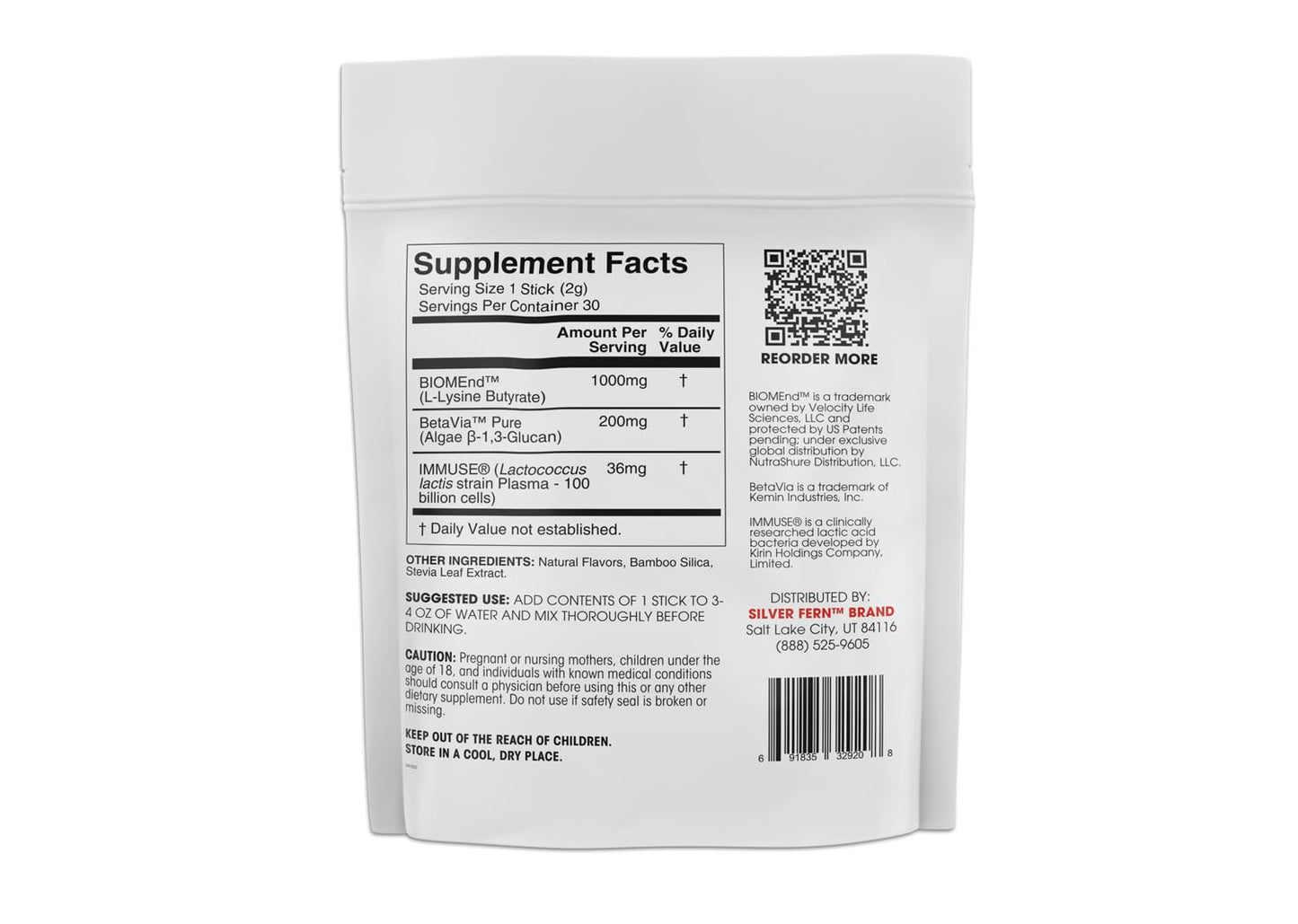 Silver Fern Brand Postbiotic+ Strawberry Lemonade Powder – Postbiotic Supplement with BIOMend™, BetaVia™, and Immuse® – Supports The Digestive System - dailyvitalstore