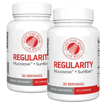 Silver Fern Brand Regularity Digestive Supplement - 2 Bottles = 60 Capsules = 60 Day Supply - Mucosave FG (Prickly Pear Polysaccharides - dailyvitalstore