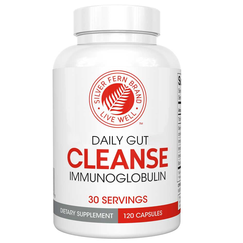 Silver Fern Cleanse - Daily Gut - 1 Bottle - 120 Capsules - 30 Day Supply - Immunoglobulin G, A & M -(IgG, IGA, IgM) - Postbiotic - dailyvitalstore