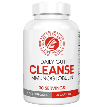 Silver Fern Cleanse - Daily Gut - 1 Bottle - 120 Capsules - 30 Day Supply - Immunoglobulin G, A & M -(IgG, IGA, IgM) - Postbiotic - dailyvitalstore