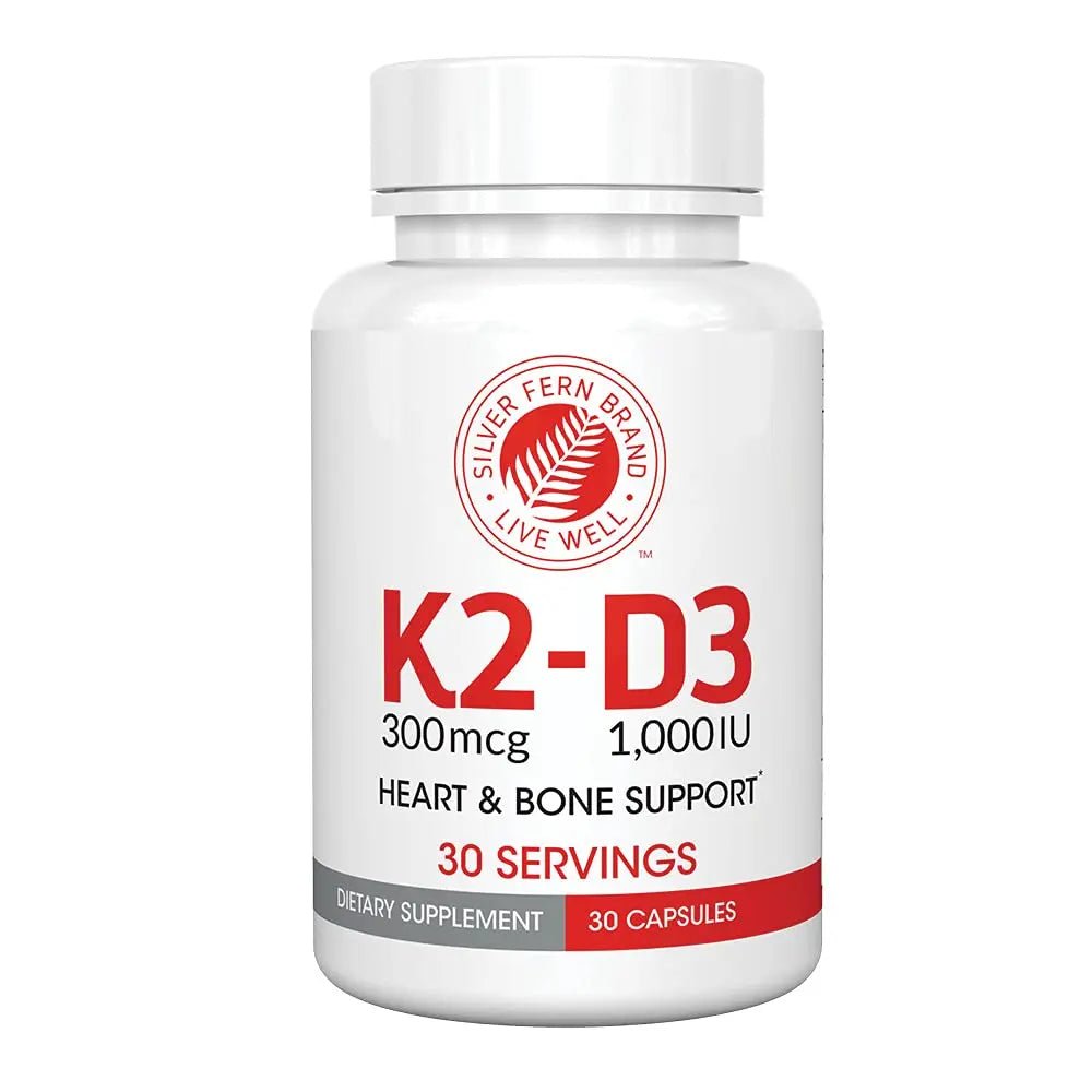 Silver Fern Vitamin K2-D3 Supplement Brand - Natural, Non-Synthetic - K2-7 as Menaquinone-7 (MK-7) - D3 as cholecalciferol - dailyvitalstore
