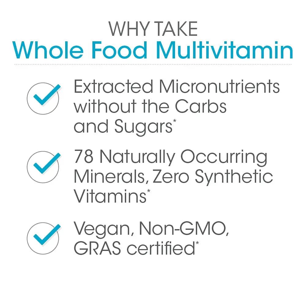 Silver Fern Whole Food Daily Multi Vitamin w/Trace Mineral Blend Supplement - 1 Bottle - 60 Vegicaps - 30 Day Supply - Natural - dailyvitalstore